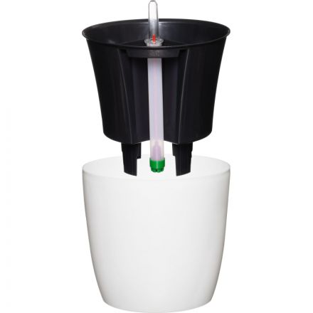 Горшок цветочный с автополивом КОМФОРТ 3,5л белый ПИ-25-9ТХ