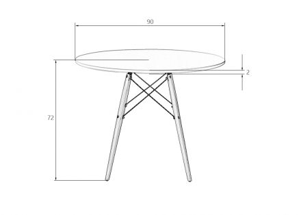 Стол обеденный DOBRIN CHELSEA`90, ножки светлый бук, цвет белый Стол обеденный DOBRIN CHELSEA`90, ножки светлый бук, цвет белый