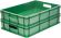 Ящик 600х400х120 мороз. сплошной, с ручками  зелёный