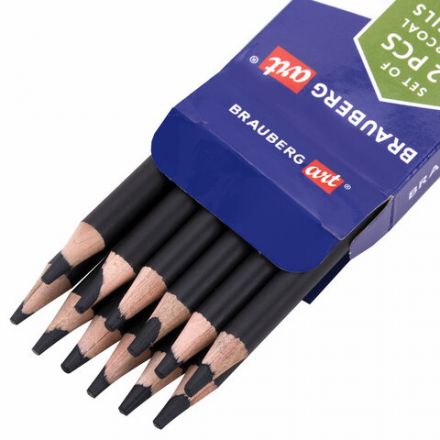 Карандаши (НАБОР 12 штук) угольные BRAUBERG ART CLASSIC, (МЯГКИЙ, СРЕДНИЙ, ТВЕРДЫЙ), 181293 Карандаши (НАБОР 12 штук) угольные BRAUBERG ART CLASSIC, (МЯГКИЙ, СРЕДНИЙ, ТВЕРДЫЙ), 181293