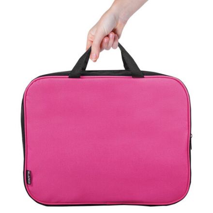 Папка на молнии с ручками STAFF EVERYDAY, А4, ширина 80 мм, полиэстер, розовая, 270743 Папка на молнии с ручками STAFF EVERYDAY, А4, ширина 80 мм, полиэстер, розовая, 270743