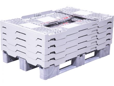 Паллетная рама штабелируемая 1200*800*300 серая c бортиками