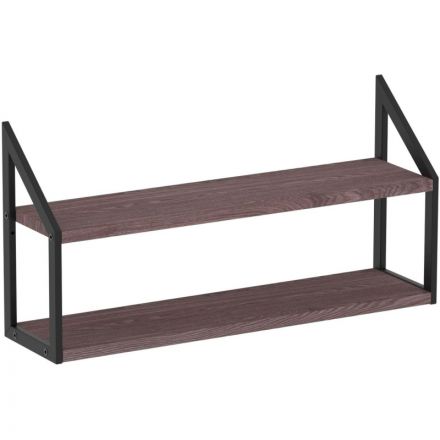 Полка TI_настен/настоль Комус Онега-8 150х600 мет чер/ЛДСП ясень анкор тем