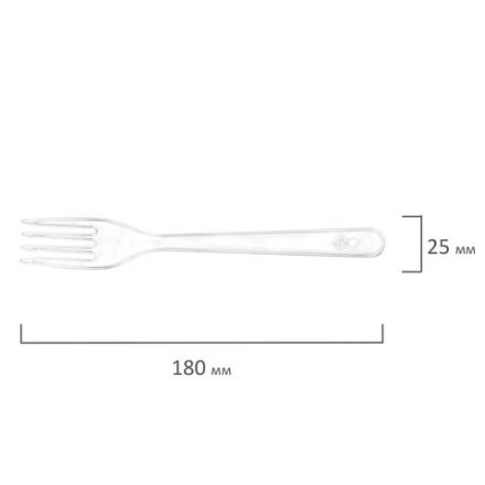 Вилка одноразовая пластиковая 180 мм, прозрачная, КОМПЛЕКТ 50 шт., КРИСТАЛЛ, LAIMA, 602653 Вилка одноразовая пластиковая 180 мм, прозрачная, КОМПЛЕКТ 50 шт., КРИСТАЛЛ, LAIMA, 602653