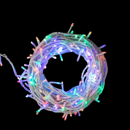 Электрогирлянда Нить 20 м , IP44, 200 LED, мульти, 8 реж, 220 В 3584143 Электрогирлянда Нить 20 м , IP44, 200 LED, мульти, 8 реж, 220 В 3584143