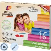 Пластилин восковой Луч Школа творчества 16 цв., 29С 1772-08