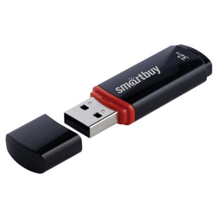 Флеш-диск 32 GB, SMARTBUY Crown, USB 2.0, черный, SB32GBCRW-K Флеш-диск 32 GB, SMARTBUY Crown, USB 2.0, черный, SB32GBCRW-K