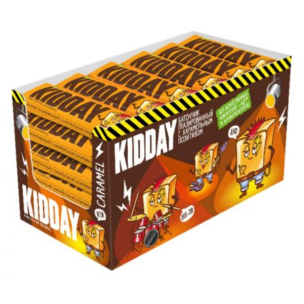 Шоколадный батончик глазированный Kidday Карамель, 40гх30шт/уп