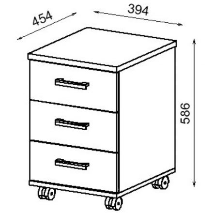 Тумба Стиль подкатная 2Т.004 394x454x586Т New дуб