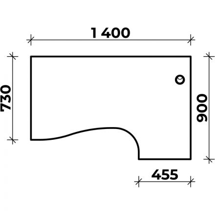 Стол эргономичный Easy One LT 22/16 правый (1400x900x740 мм) Серый