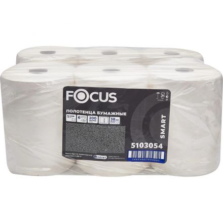 Полотенца бумажные д/дисп Focus Smart Jumbo 1сл 200м 6рул/уп_5103054 Полотенца бумажные д/дисп Focus Smart Jumbo 1сл 200м 6рул/уп_5103054