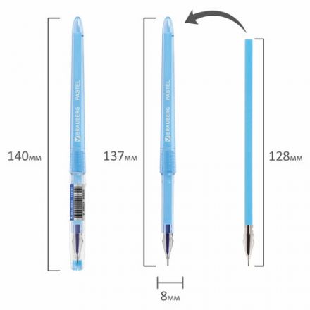 Ручка гелевая BRAUBERG DIAMOND PASTEL, СИНЯЯ, корпус ассорти, игольчатый узел 0,5 мм, линия письма 0,25 мм, 144133 Ручка гелевая BRAUBERG DIAMOND PASTEL, СИНЯЯ, корпус ассорти, игольчатый узел 0,5 мм, линия письма 0,25 мм, 144133