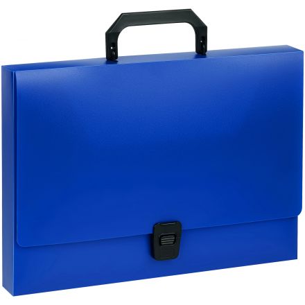 Папка-портфель 1 отделение СТАММ А4, 600мкм, на замке, пластик, синий Папка-портфель 1 отделение СТАММ А4, 600мкм, на замке, пластик, синий