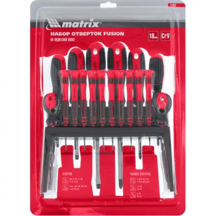 Набор отверток Fusion 18 шт CrV MATRIX 11452 Набор отверток Fusion 18 шт CrV MATRIX 11452