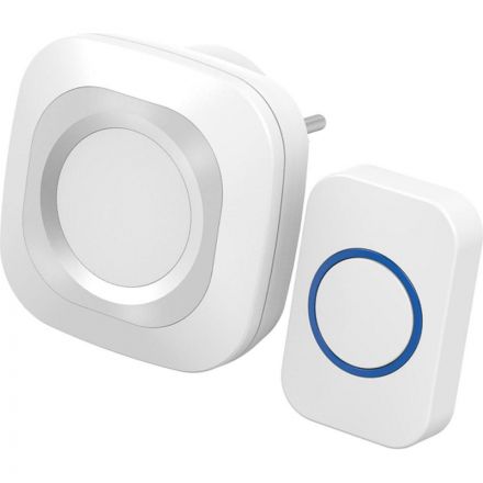 Звонок дверной беспроводной c цифровым кодированием белый/серый Rexant Звонок дверной беспроводной c цифровым кодированием белый/серый Rexant