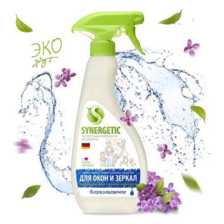 Средство для мытья стекол и зеркал с антибактериальным эффектом 500 мл SYNERGETIC, биоразлагаемое, распылитель, 39027, 107052 Средство для мытья стекол и зеркал с антибактериальным эффектом 500 мл SYNERGETIC, биоразлагаемое, распылитель, 39027, 107052