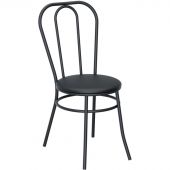 Стул для столовых AM_Венский каркас  9005 черный сиденье к/з черный