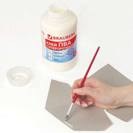 Клей ПВА BRAUBERG, 1 кг, суперпрочный (керамика, ткань, кожа, дерево, бумага, картон), 600984 Клей ПВА BRAUBERG, 1 кг, суперпрочный (керамика, ткань, кожа, дерево, бумага, картон), 600984
