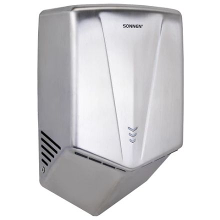 Сушилка для рук ВЫСОКОСКОРОСТНАЯ АНТИВАНДАЛЬНАЯ SONNEN K2022A, 1300 Вт, 150 м/с, IPX1, 72 дБ, нержавеющая сталь, 607191 Сушилка для рук ВЫСОКОСКОРОСТНАЯ АНТИВАНДАЛЬНАЯ SONNEN K2022A, 1300 Вт, 150 м/с, IPX1, 72 дБ, нержавеющая сталь, 607191