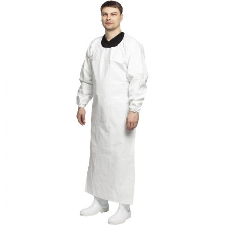 Фартук с рукавами Робин 2 полиуретановый цв.белый (размер: универсальный)