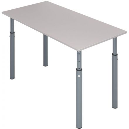 Стол MET_ученический Комус Мебель 2-мес.3-7р.г. на кр.оп. серый/серый