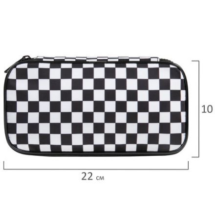 Пенал-органайзер BRAUBERG, 1 отделение, полиэстер, 22x11,5x6 см, "Black and White", 271572