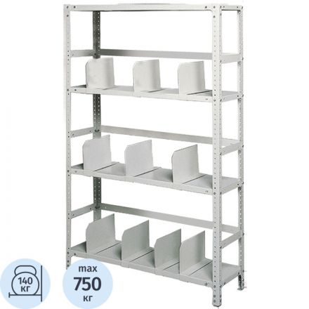 Стеллаж металлический P_МС-234 с 4-мя полками 1000х300х2000 Стеллаж металлический P_МС-234 с 4-мя полками 1000х300х2000