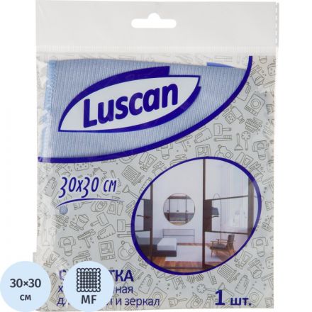 Салфетка хозяйственная Luscan из микрофиб д/стекол и зеркал 230г/м2 30х30см Салфетка хозяйственная Luscan из микрофиб д/стекол и зеркал 230г/м2 30х30см