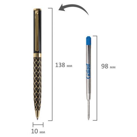 Ручка подарочная шариковая GALANT "Klondike", корпус черный с золотистым, золотистые детали, пишущий узел 0,7 мм, синяя, 141357 Ручка подарочная шариковая GALANT "Klondike", корпус черный с золотистым, золотистые детали, пишущий узел 0,7 мм, синяя, 141357
