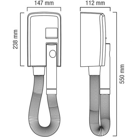 Фен настенный Valera Hospitality Hotello BLDC (832.11/T black matt) Фен настенный Valera Hospitality Hotello BLDC (832.11/T black matt)