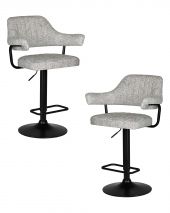 Набор 2 шт Стул барный DOBRIN CHARLY BLACK, светло-серый твид (LEO04)