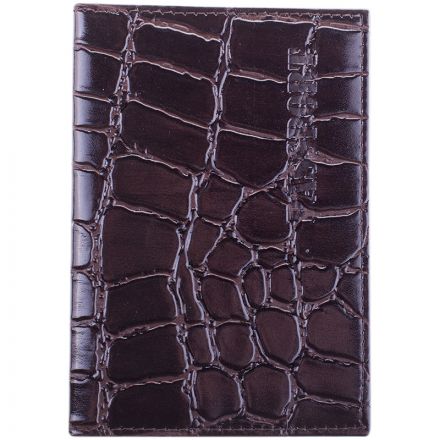 Обложка для паспорта OfficeSpace кожа, темно-коричневый, "Croc" Обложка для паспорта OfficeSpace кожа, темно-коричневый, "Croc"