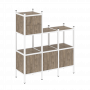Loft Прямой стеллаж наборный VR.L-13 Тиквуд тёмный/Белый металл 1278*446*1458