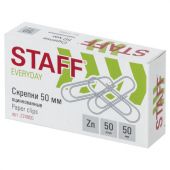 Скрепки большие 50 мм, STAFF, оцинкованные, 50 шт., в картонной коробке, РОССИЯ, 224800 Скрепки большие 50 мм, STAFF, оцинкованные, 50 шт., в картонной коробке, РОССИЯ, 224800