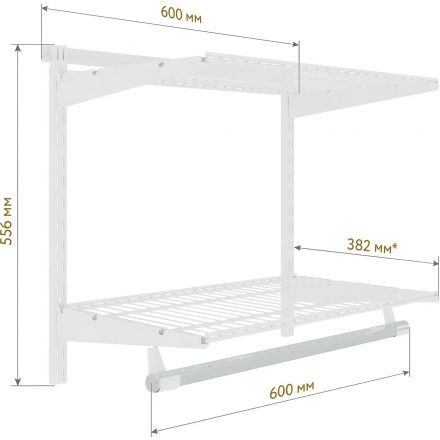 Комплект гардеробной системы LIGROOM №20, 600×382×556, Белый