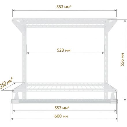 Комплект гардеробной системы LIGROOM №20, 600×382×556, Белый