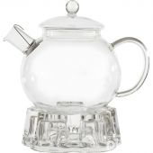 Чайник заварочный на подставке AROMA, объем:1000 мл (боросилик стек),008245