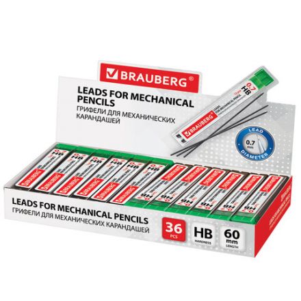 Грифели запасные 0,7 мм, HB, BRAUBERG, КОМПЛЕКТ 12 шт., "Hi-Polymer", 180446 Грифели запасные 0,7 мм, HB, BRAUBERG, КОМПЛЕКТ 12 шт., "Hi-Polymer", 180446