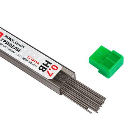 Грифели запасные 0,7 мм, HB, BRAUBERG, КОМПЛЕКТ 12 шт., "Hi-Polymer", 180446 Грифели запасные 0,7 мм, HB, BRAUBERG, КОМПЛЕКТ 12 шт., "Hi-Polymer", 180446