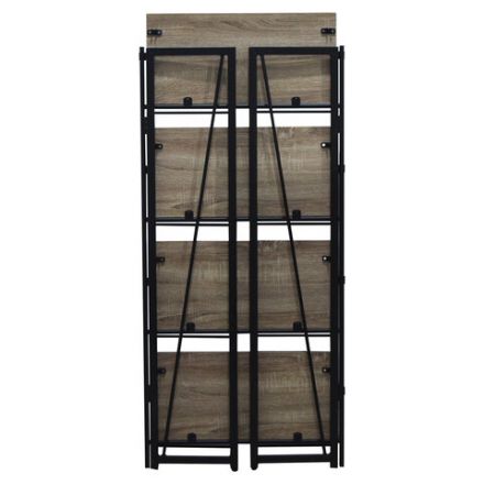 Стеллаж на металлокаркасе BRABIX "LOFT SH-001", 600х300х1250 мм, складной, цвет дуб антик, 641229