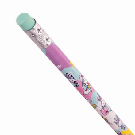 Карандаш чернографитный ЮНЛАНДИЯ "ЕДИНОРОГИ", 1 шт., HB, с ластиком, корпус ассорти, 181780 Карандаш чернографитный ЮНЛАНДИЯ "ЕДИНОРОГИ", 1 шт., HB, с ластиком, корпус ассорти, 181780