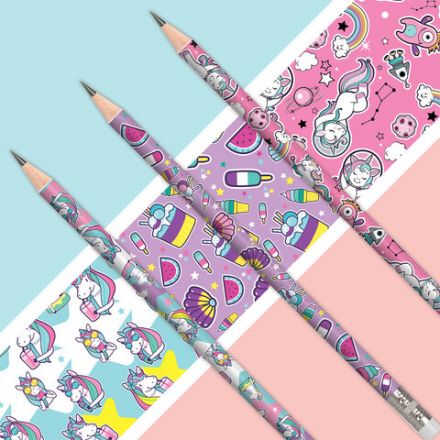 Карандаш чернографитный ЮНЛАНДИЯ "ЕДИНОРОГИ", 1 шт., HB, с ластиком, корпус ассорти, 181780 Карандаш чернографитный ЮНЛАНДИЯ "ЕДИНОРОГИ", 1 шт., HB, с ластиком, корпус ассорти, 181780