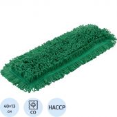 Насадка МОП плоский 40х13см ухо+карман хлопок зелёный CN3067 Насадка МОП плоский 40х13см ухо+карман хлопок зелёный CN3067