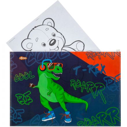 Папка-конверт на молнии zip А4+ №1 School Динозавр Папка-конверт на молнии zip А4+ №1 School Динозавр