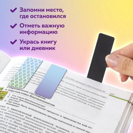 Закладки для книг МАГНИТНЫЕ, "GRADIENT", набор 12 шт., 60x20 мм, BRAUBERG, 113170 Закладки для книг МАГНИТНЫЕ, "GRADIENT", набор 12 шт., 60x20 мм, BRAUBERG, 113170
