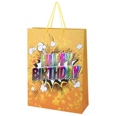 Пакет подарочный (1 штука) 33х13х45 см (XL), "Birthday Collection", ассорти, фольга, ЗОЛОТАЯ СКАЗКА, 700826