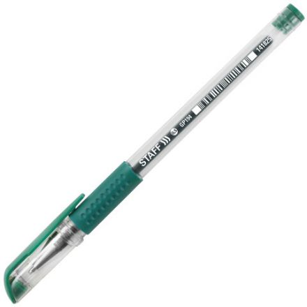 Ручка гелевая с грипом STAFF "EVERYDAY" GP-194, ЗЕЛЕНАЯ, корпус прозрачный, узел 0,5 мм, линия письма 0,35 мм, 141825 Ручка гелевая с грипом STAFF "EVERYDAY" GP-194, ЗЕЛЕНАЯ, корпус прозрачный, узел 0,5 мм, линия письма 0,35 мм, 141825