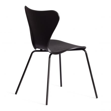 Стул Якобсен/Jacobsen (мод.DC 102-1) пластик/металл, 45х54.5х80см, черный/черный