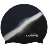 Шапочка плавательная Larsen MC35, силикон, черн/бел