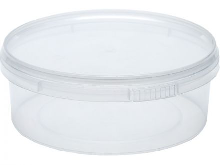 Контейнер 1л. круглый, d 170мм, с бесцветной крышкой  бесцветный